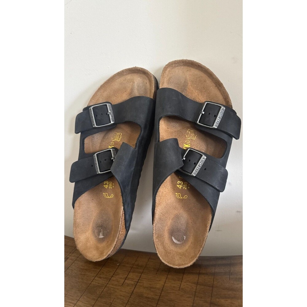 Birkenstock Arizona Black Leather Sandals Men’s 10 EU 43 Made Germany